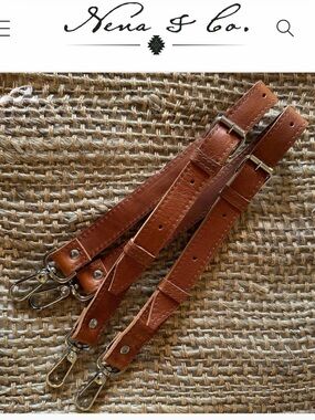 NWT Nena & Co Backpack Strap Set. Leather with Silver Hardware. Cafe color.